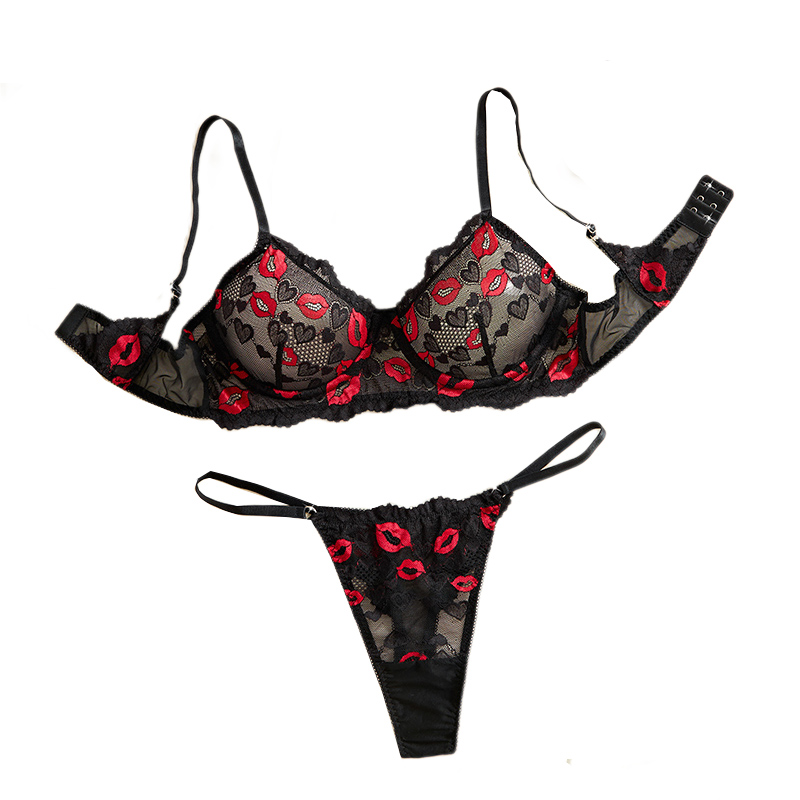 Sheer Bra Lace - Transparant kantondergoed sexy lingerie set dames